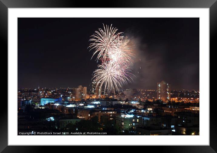 Fireworks display Framed Mounted Print by PhotoStock Israel