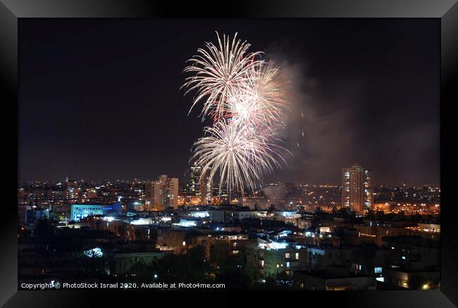 Fireworks display Framed Print by PhotoStock Israel