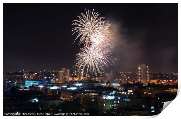 Fireworks display Print by PhotoStock Israel