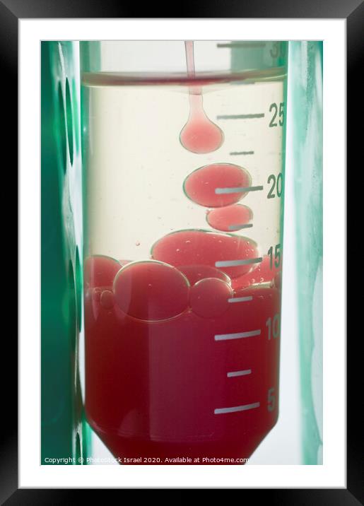 Phase separation in a test tube Framed Mounted Print by PhotoStock Israel
