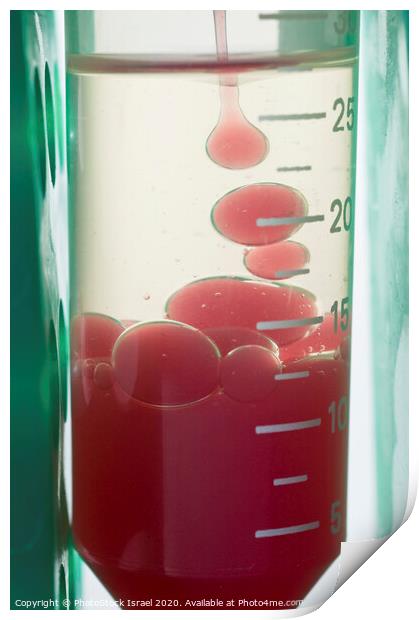 Phase separation in a test tube Print by PhotoStock Israel