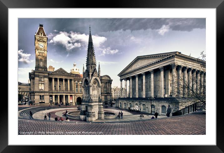 Birmingham Art Gallery & Town Hall 2011- Colour Framed Mounted Print by Philip Brown