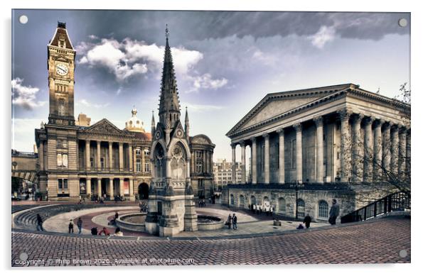 Birmingham Art Gallery & Town Hall 2011- Colour Acrylic by Philip Brown