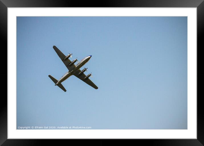 DC-6 over the city Framed Mounted Print by Efraim Gal