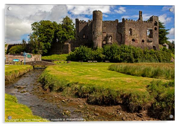 Laugharne Castle in Carmarthenshire Acrylic by Jenny Hibbert