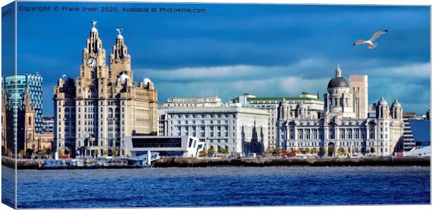 Liverpool's Iconic Three Graces Canvas Print by Frank Irwin