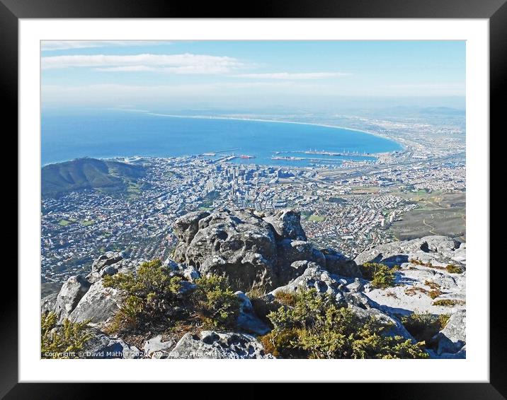 Cape Town from Table Mountain Framed Mounted Print by David Mather