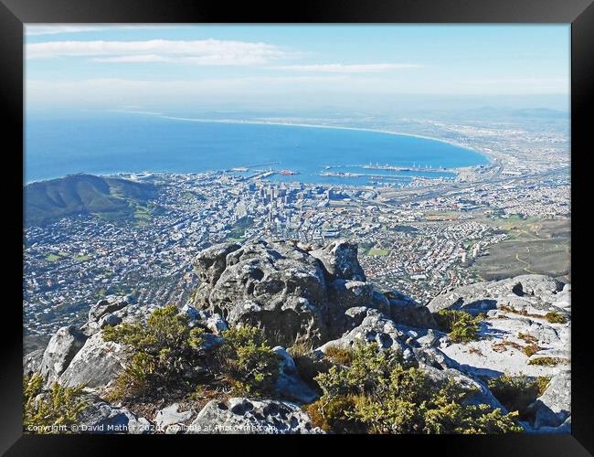 Cape Town from Table Mountain Framed Print by David Mather