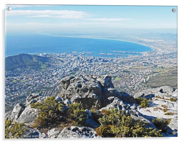 Cape Town from Table Mountain Acrylic by David Mather
