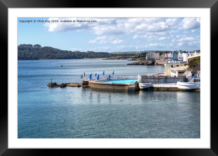Tinside Lido and Foreshore Framed Mounted Print by Chris Day