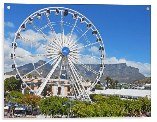 The Cape Wheel and Table Mountain, South Africa Acrylic by David Mather