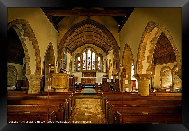 Church pulpit, altar and pews Framed Print by Graeme Hutson