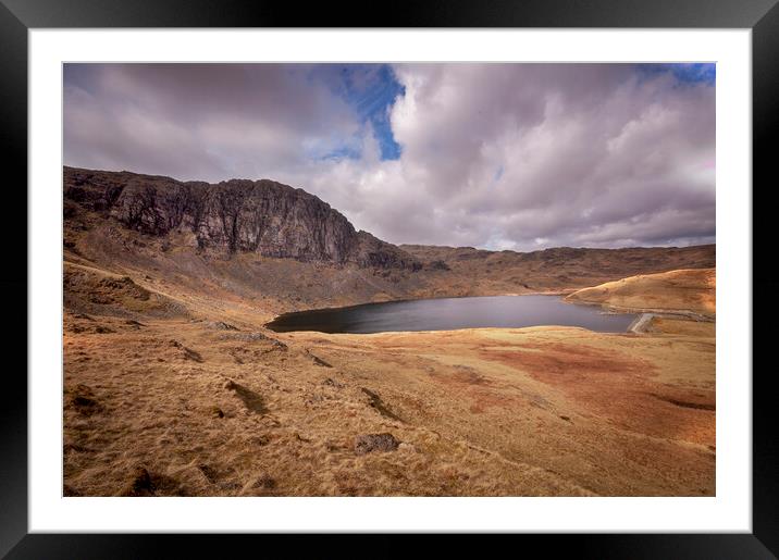 stickle tarn and pavey ark cumbria Framed Mounted Print by Eddie John