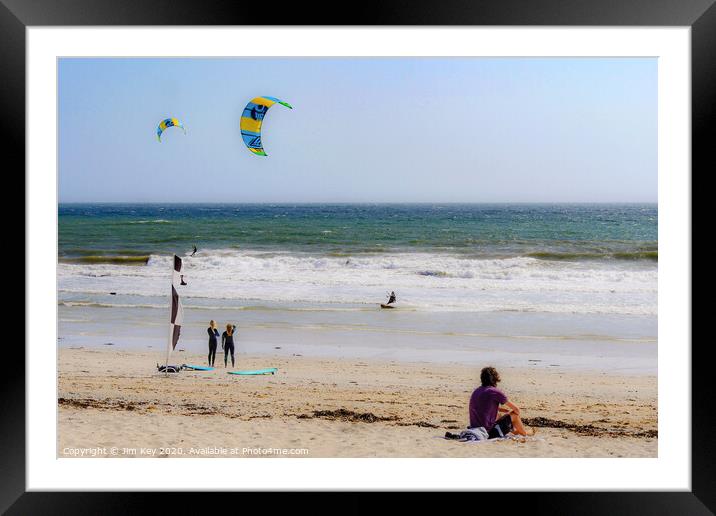 Gyllyngvase Beach Falmouth Framed Mounted Print by Jim Key