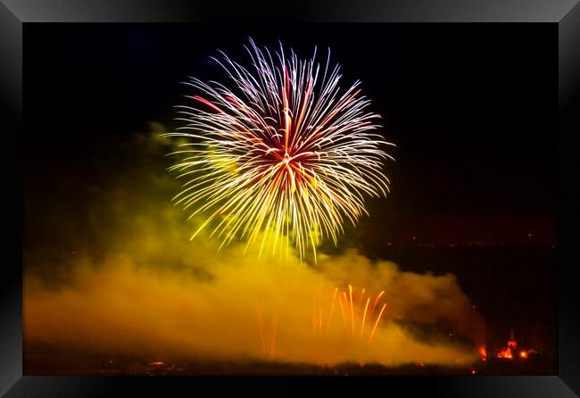 Brockham Fireworks Surrey Framed Print by Clive Eariss