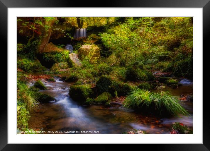 Mystical waterfall Framed Mounted Print by Mandy Hedley