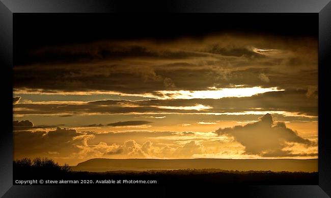 A golden sunset  Framed Print by steve akerman