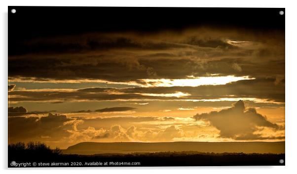 A golden sunset  Acrylic by steve akerman