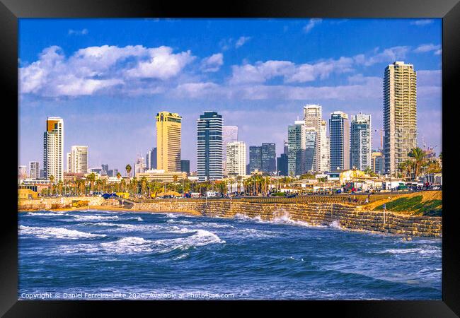 Coastal Aerial Tel Aviv Cityscape, Israel Framed Print by Daniel Ferreira-Leite