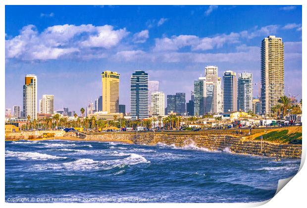Coastal Aerial Tel Aviv Cityscape, Israel Print by Daniel Ferreira-Leite