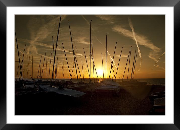 Whitstable Dinghy Club Sunset Framed Mounted Print by James Lavott
