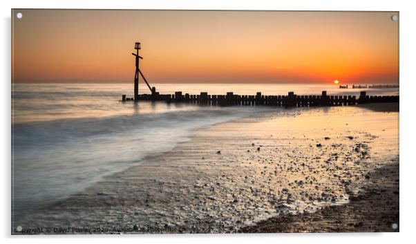 Walcott Beach Sunrise Acrylic by David Powley