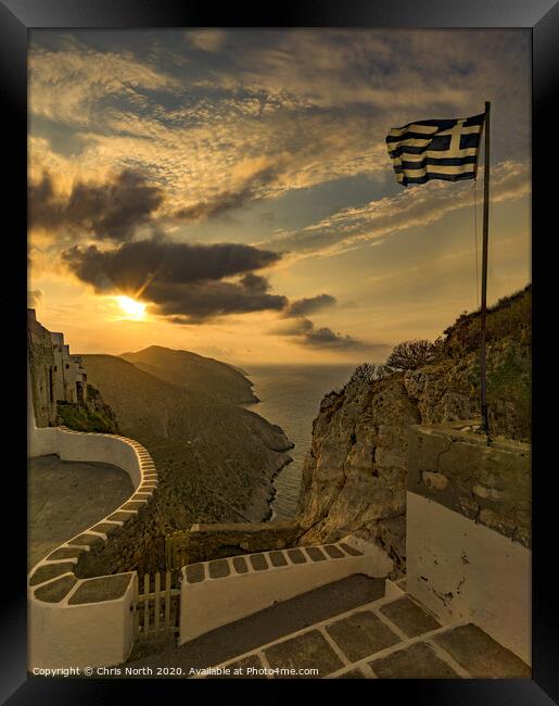 Folegandros Sunnset Framed Print by Chris North