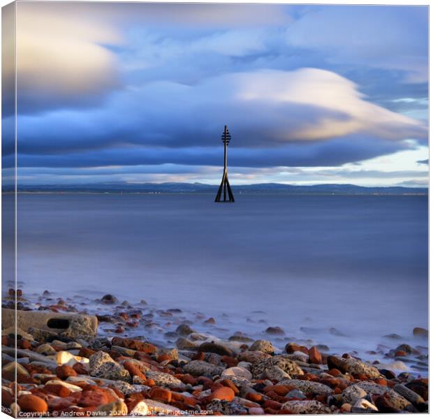 Mersey estuary at Blundellsands Canvas Print by Andrew Davies