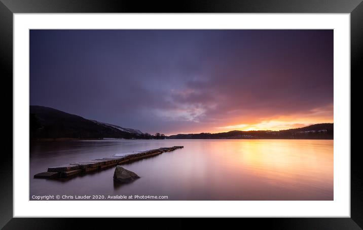 A sunrise over Loch Ard Framed Mounted Print by Chris Lauder