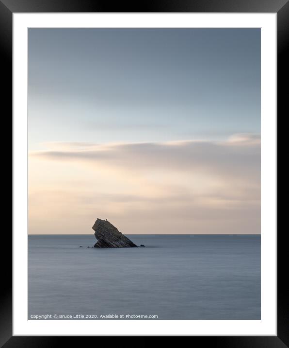 Long exposure at Shag Rock Framed Mounted Print by Bruce Little
