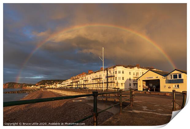 Sidouth Lifeboat Station Rainbow Print by Bruce Little