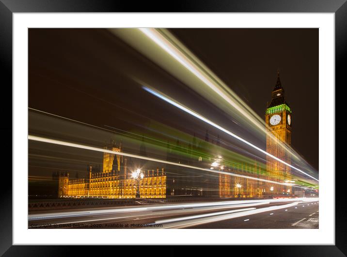 Parliament at night Framed Mounted Print by David Belcher