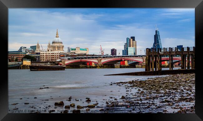 London from the South Bank Framed Print by David Belcher