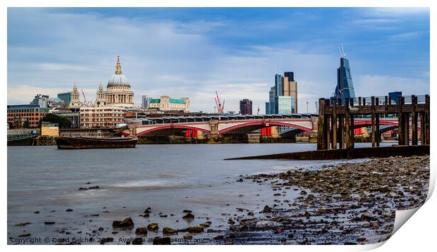 London from the South Bank Print by David Belcher