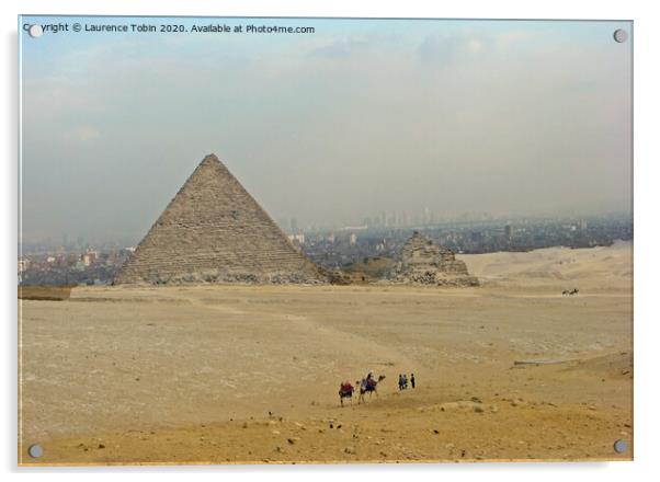 Two Pyramids near Giza, Egypt Acrylic by Laurence Tobin