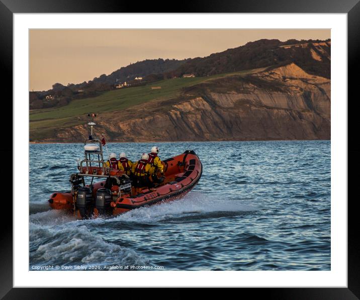 Lyme lifeboat Framed Mounted Print by Dave Sibley