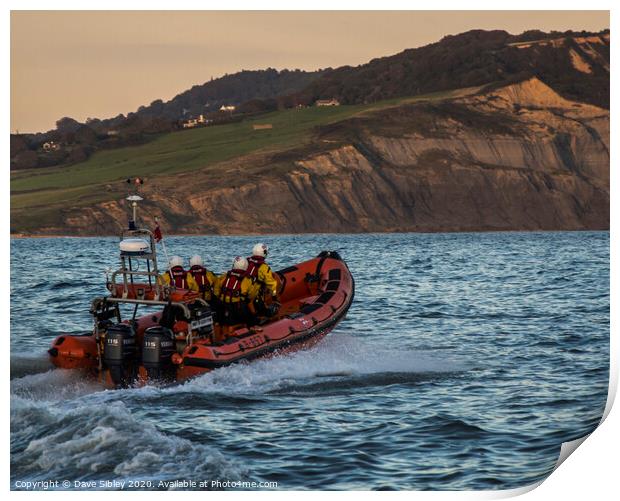 Lyme lifeboat Print by Dave Sibley