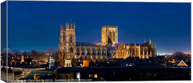 York Minster by night. Canvas Print by Chris North