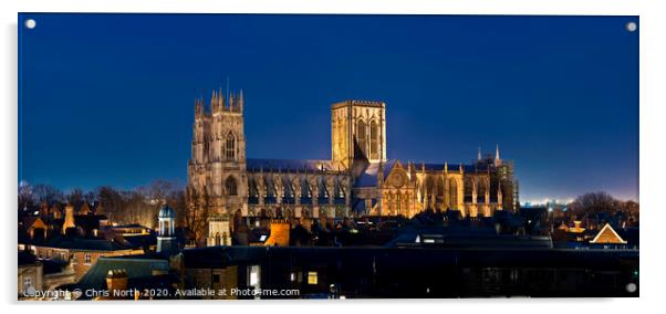 York Minster by night. Acrylic by Chris North
