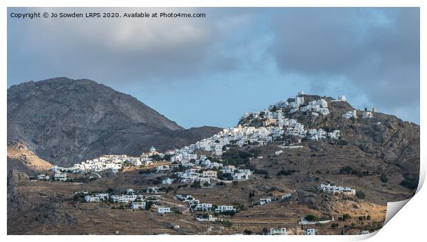 Serifos Chora highlighted  Print by Jo Sowden