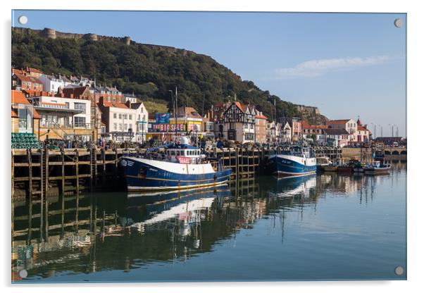 Fishing boats on the Scarborough quayside Acrylic by Jason Wells