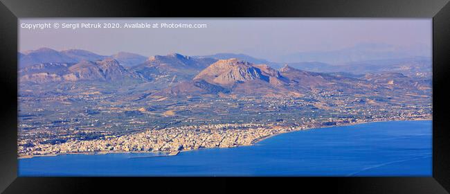 Panorama of Corinth city, Greece, aerial view. Framed Print by Sergii Petruk