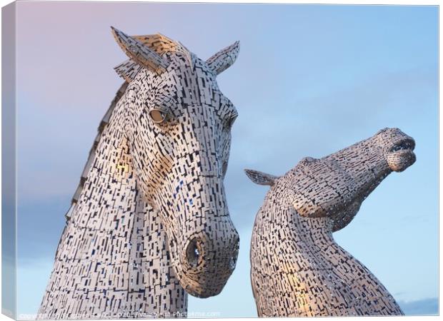 The Kelpies at sunset Canvas Print by Stephen Taylor