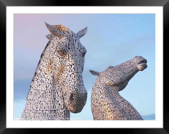 The Kelpies at sunset Framed Mounted Print by Stephen Taylor