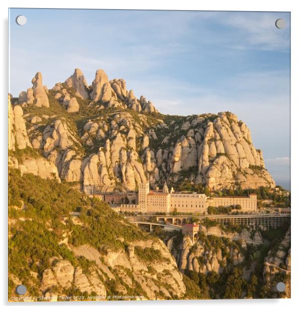Montserrat Monastery Acrylic by Stephen Taylor