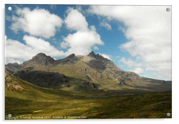 Sgurr nan Gillean and Pinnacle ridge Acrylic by Adrian Snowball