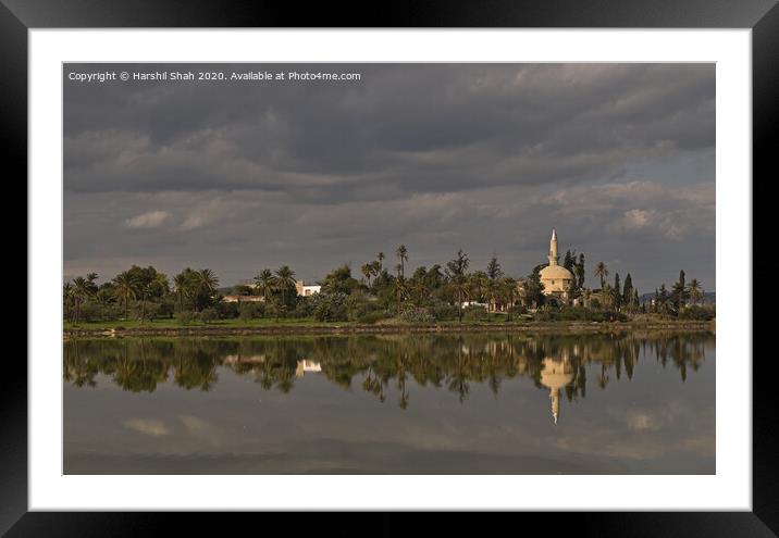 Reflections in Larnaca Salt Lake, Cyprus Framed Mounted Print by Harshil Shah