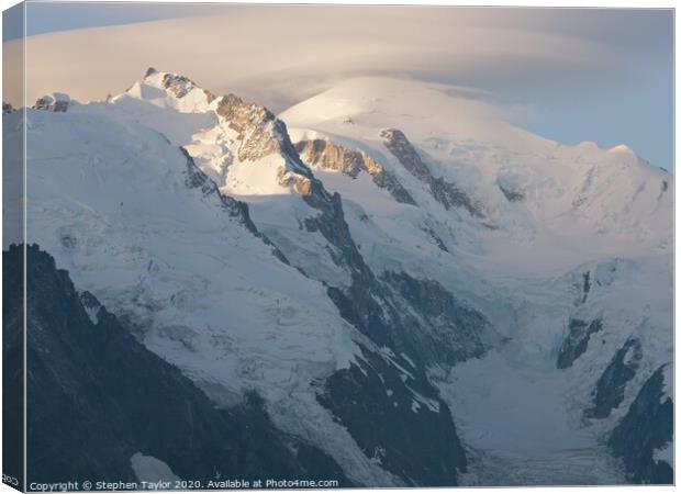 Mont Blanc sunrise Canvas Print by Stephen Taylor