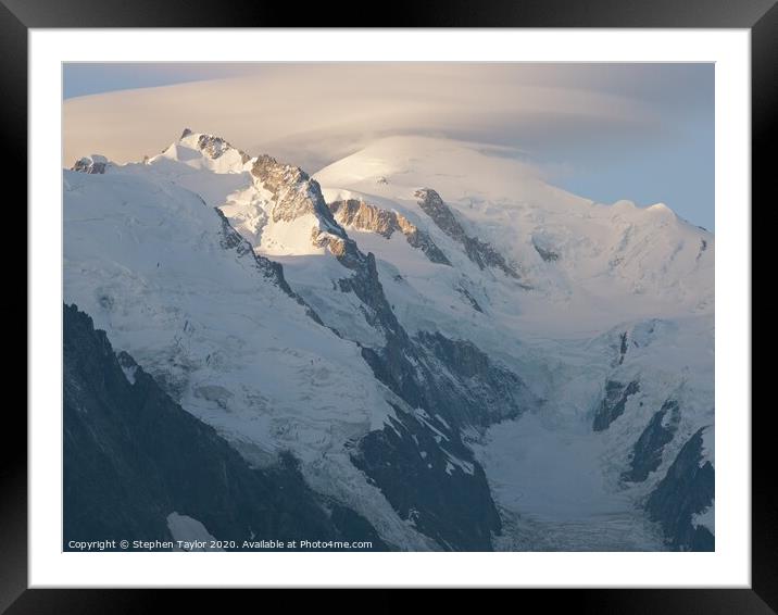 Mont Blanc sunrise Framed Mounted Print by Stephen Taylor