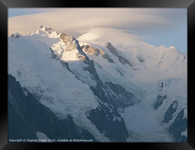Mont Blanc sunrise Framed Print by Stephen Taylor